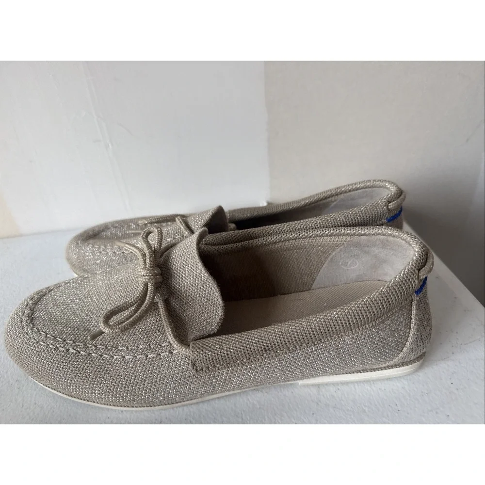 Rothy's The Boat Shoe Women's 7 Shimmery Sand Preppy Washable Comfort Slip On
